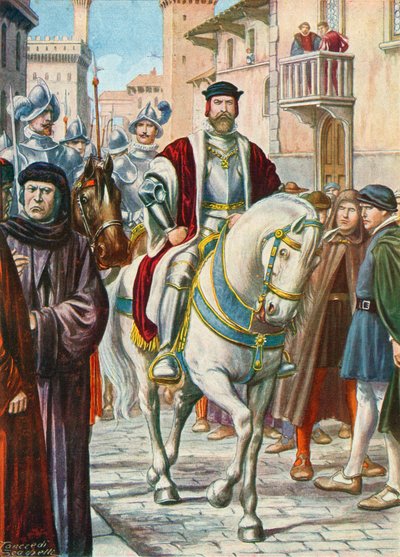 Cosimo I with his Spanish and German guards who followed him always by Tancredi Scarpelli